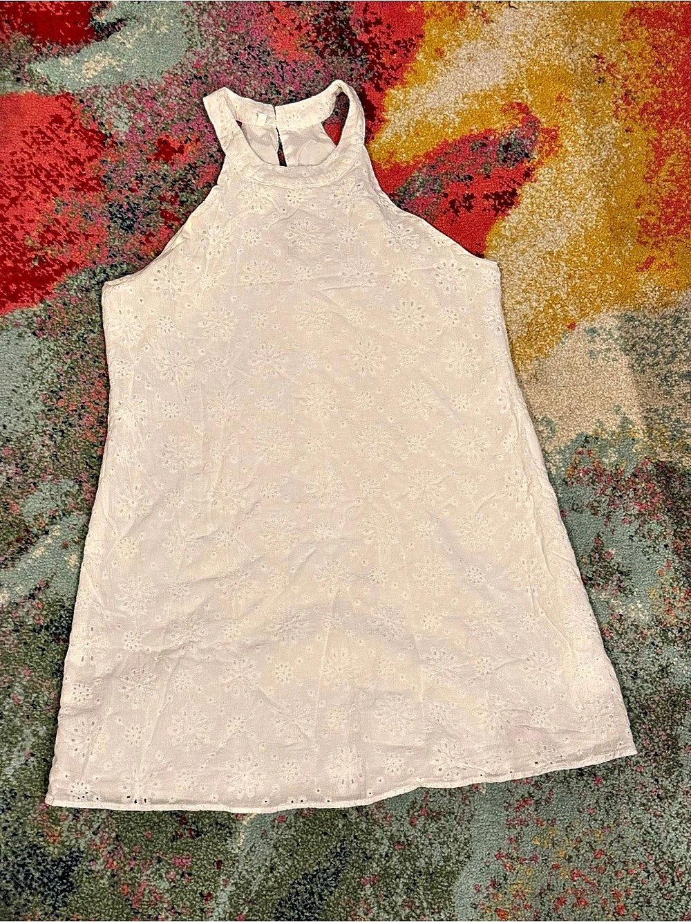 White Eyelet Mini Dress